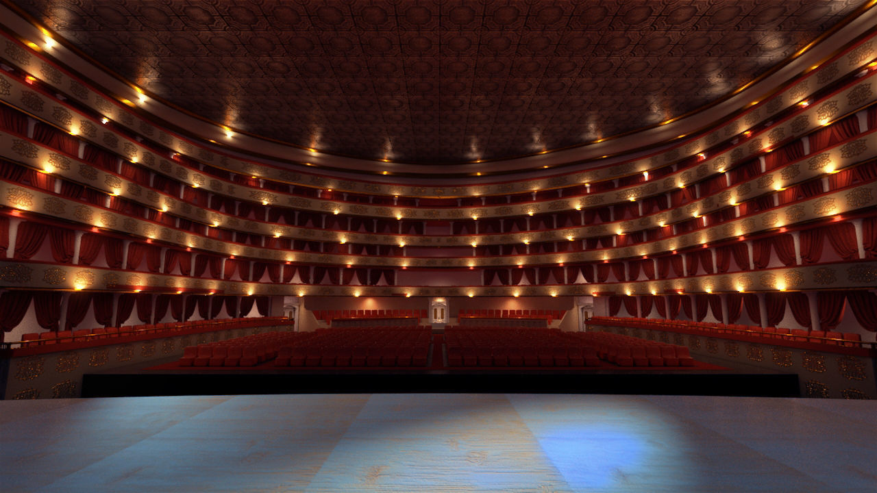 opera theater realistic Low-poly 3D model_7