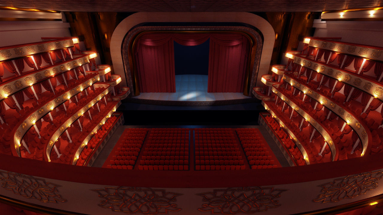 opera theater realistic Low-poly 3D model_8