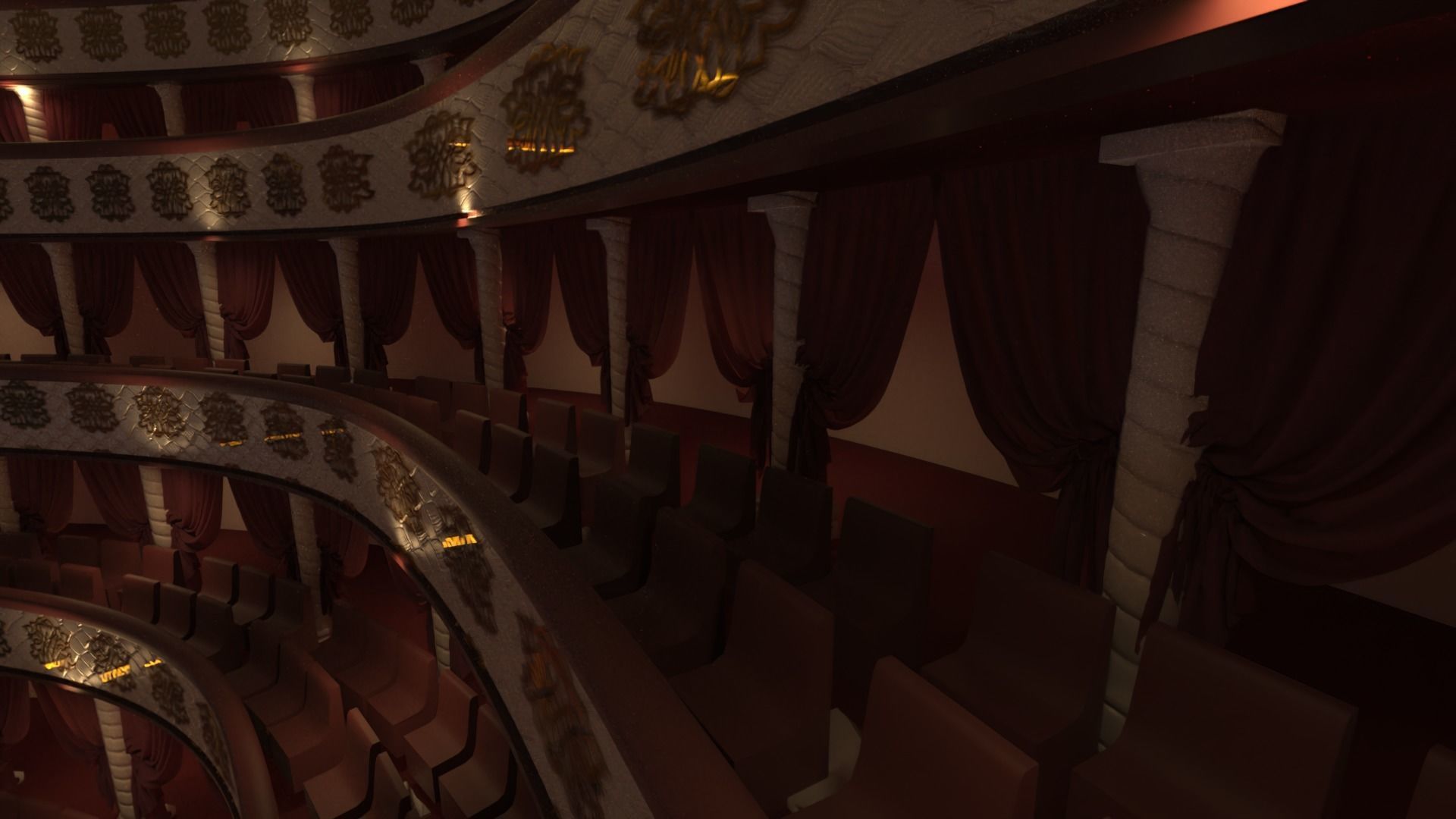opera theater realistic Low-poly 3D model_5