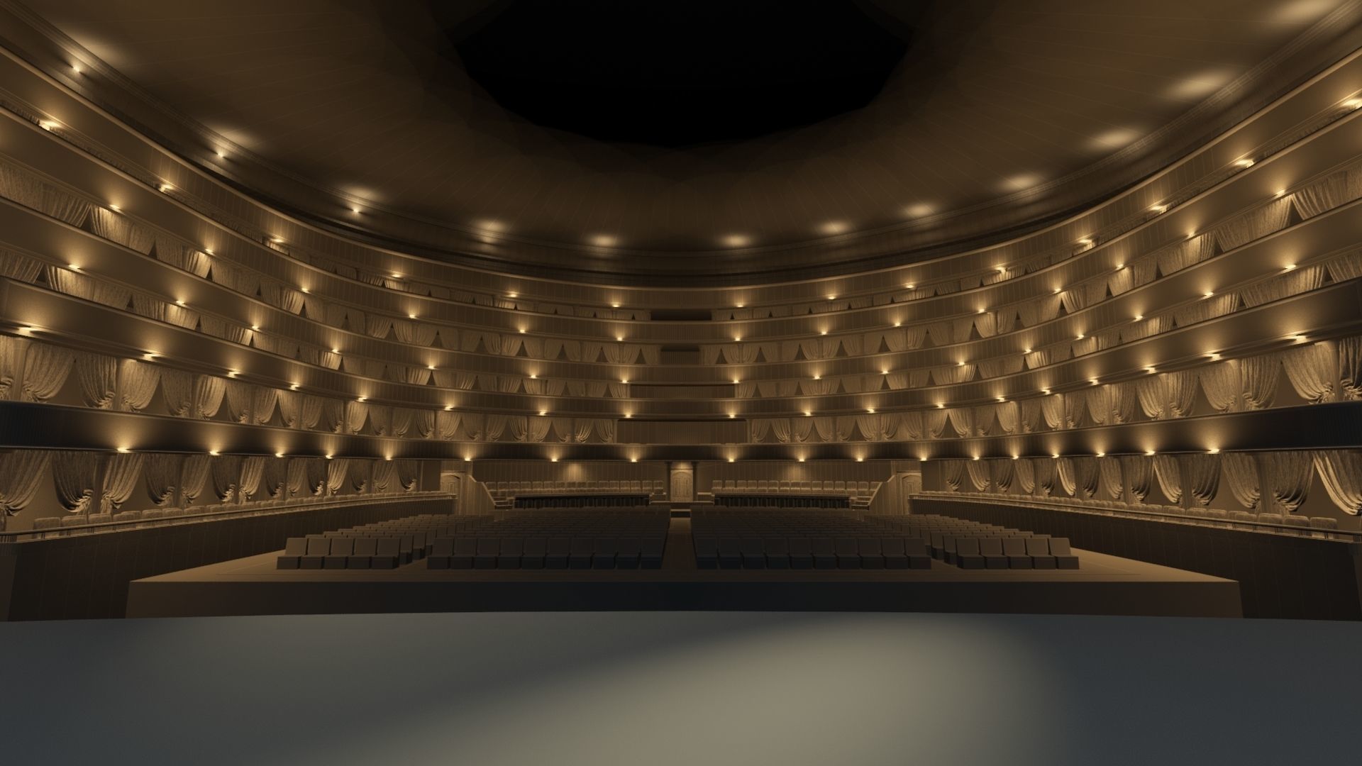 opera theater realistic Low-poly 3D model_12