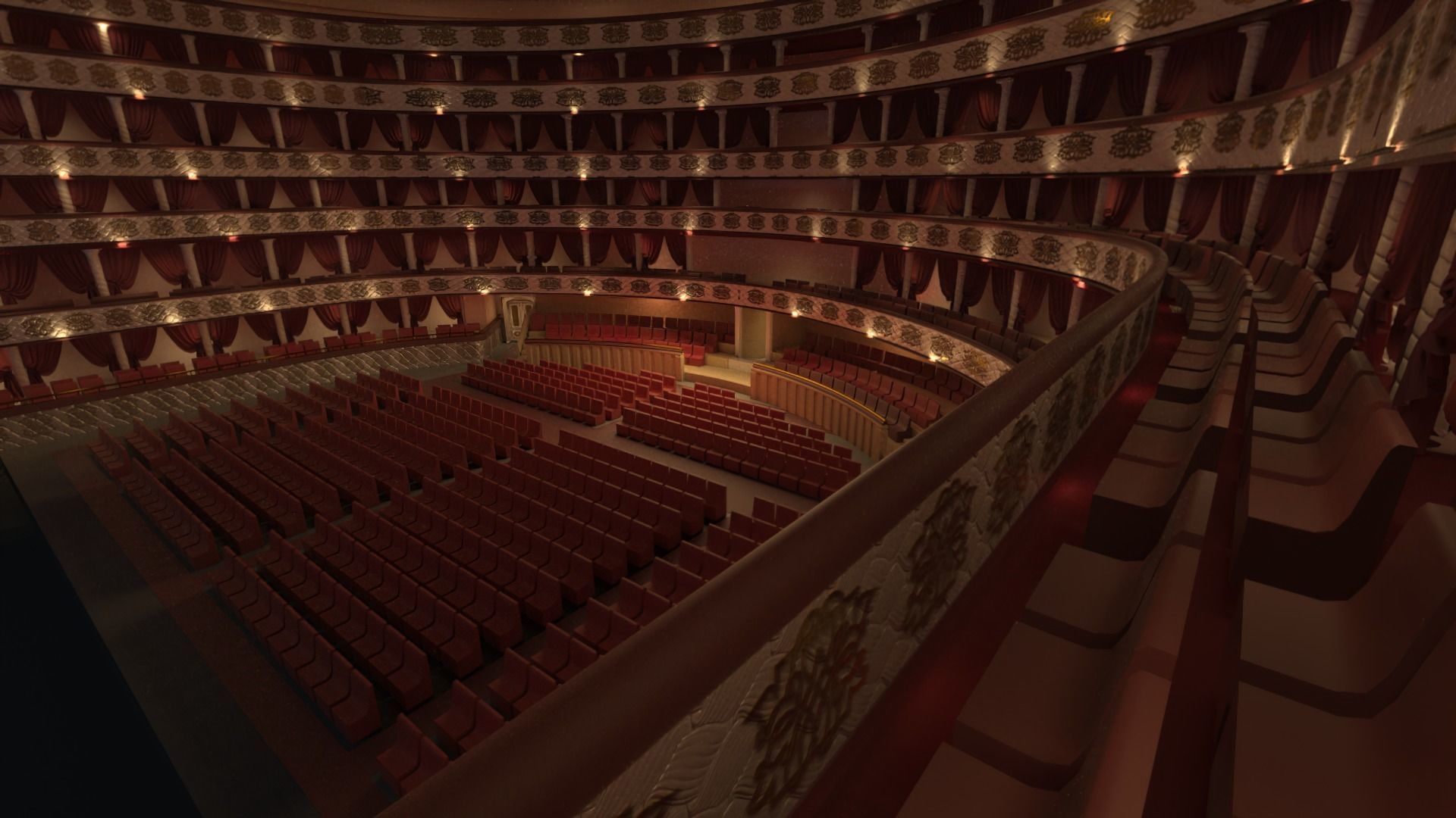 opera theater realistic Low-poly 3D model_2