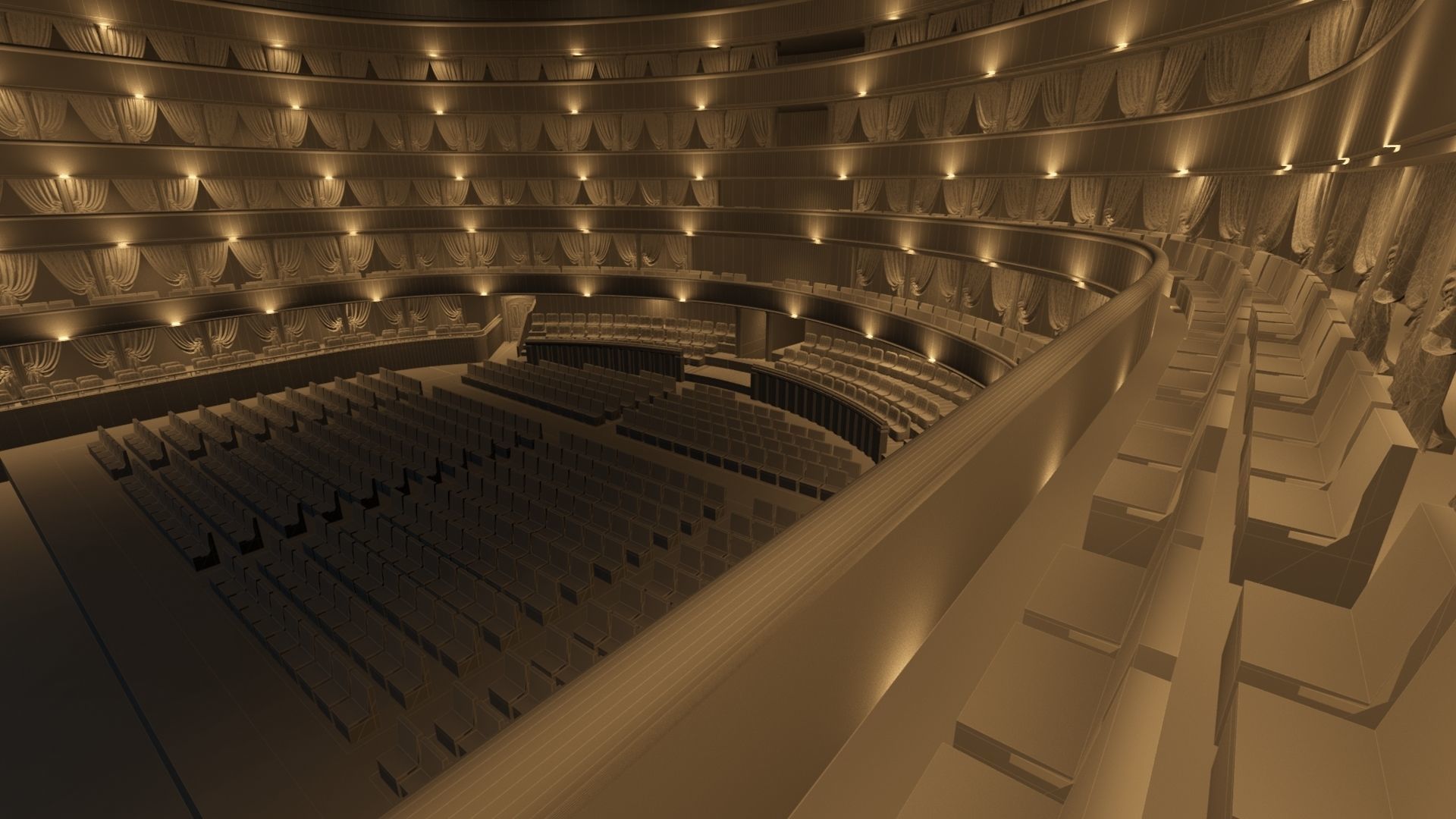 opera theater realistic Low-poly 3D model_13