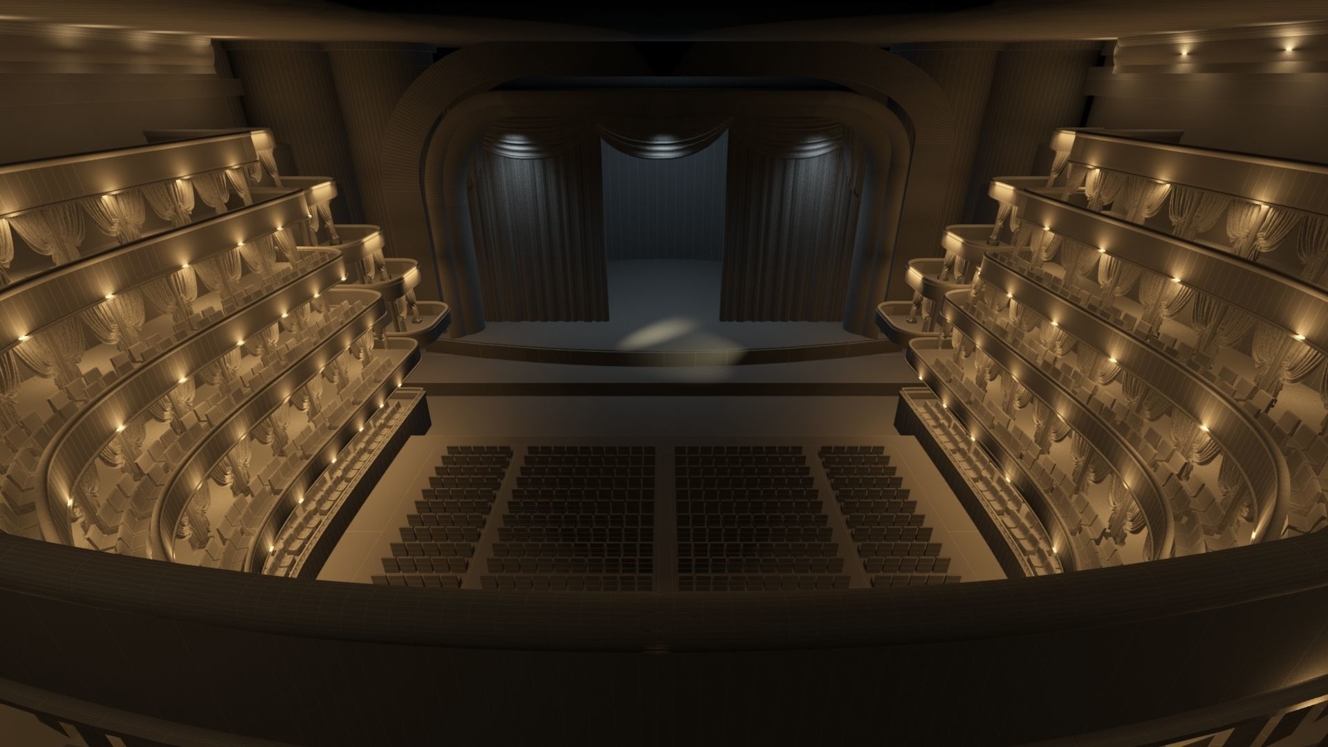 opera theater realistic Low-poly 3D model_11