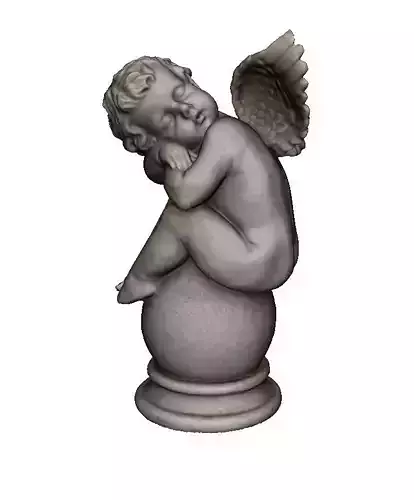Angel statue of sleeping on ball