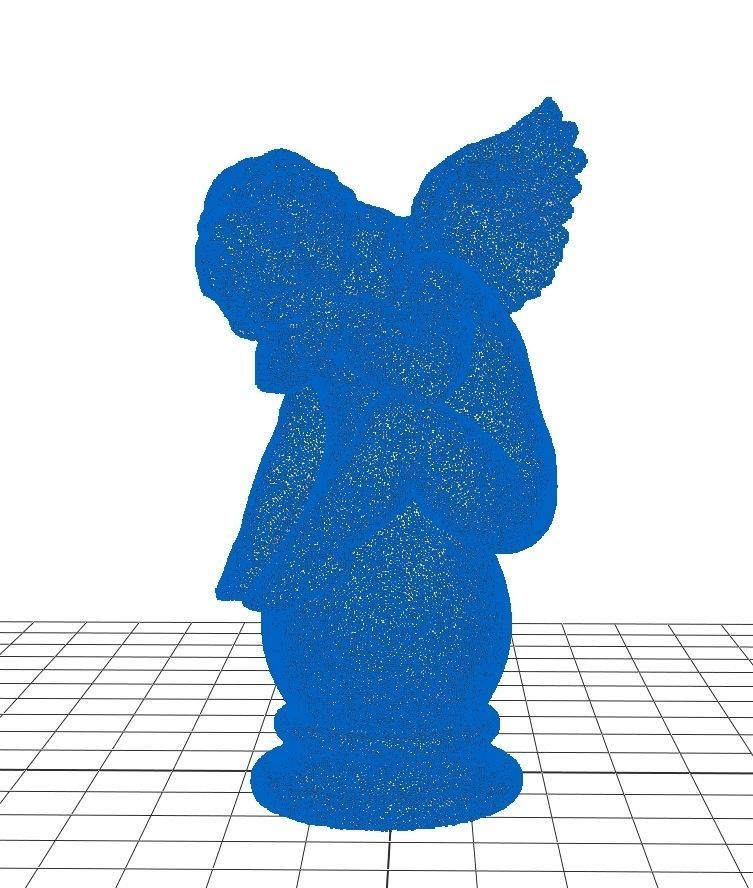 Angel statue of sleeping on ball 3D model_4