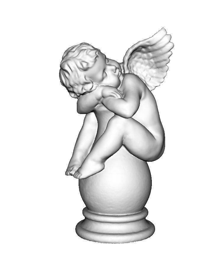 Angel statue of sleeping on ball 3D model_3