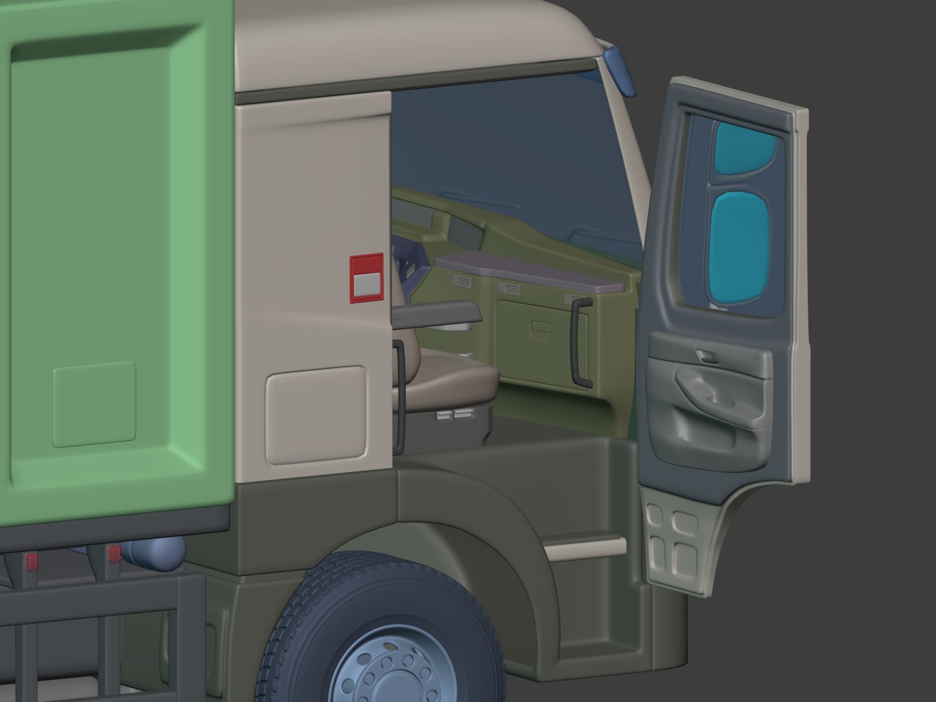 Generic Garbage Truck 3D model_20