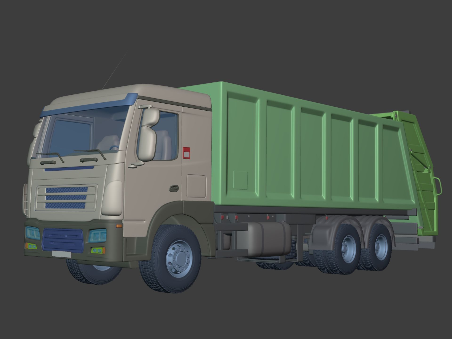 Generic Garbage Truck 3D model_1