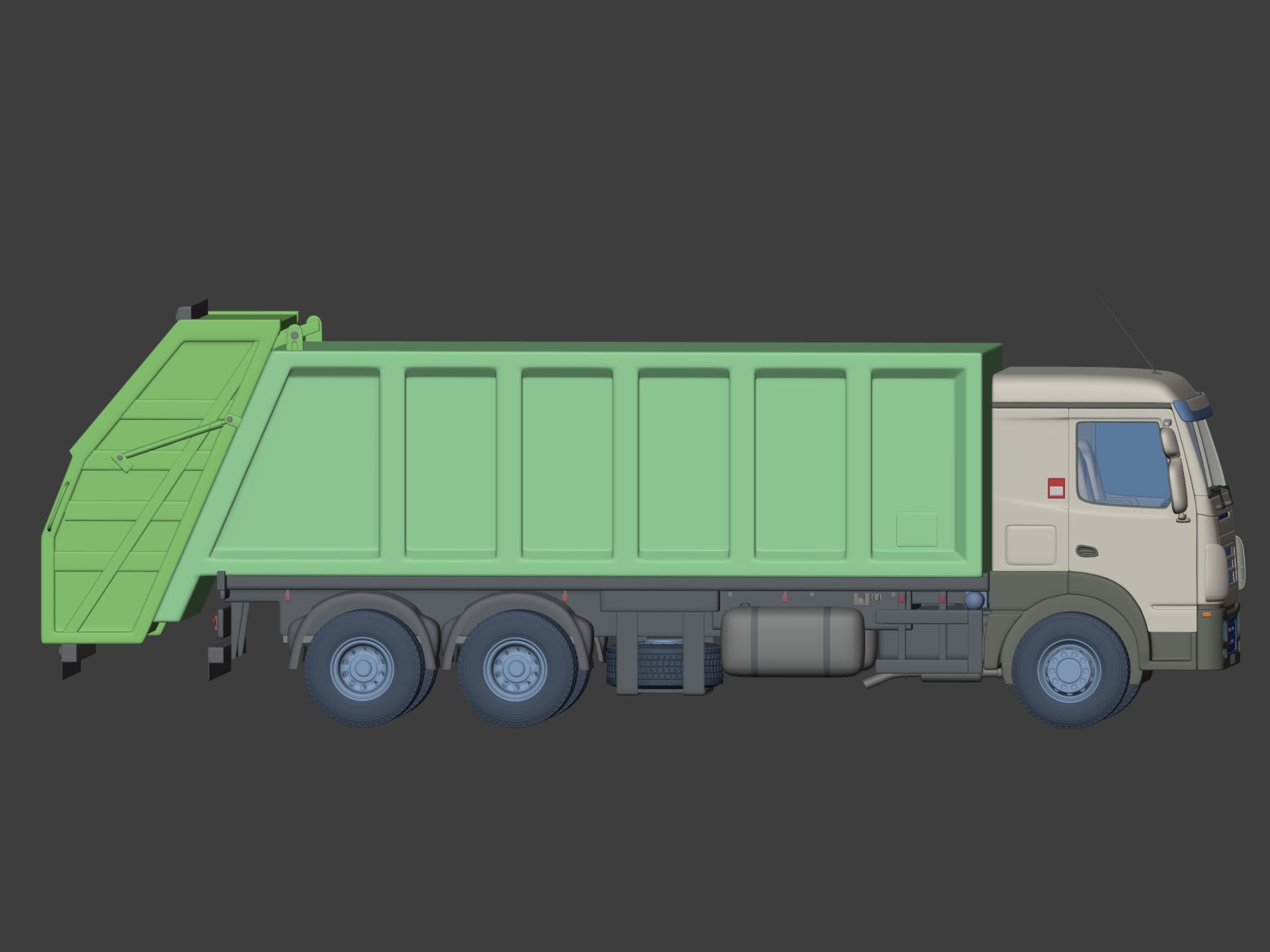 Generic Garbage Truck 3D model_4