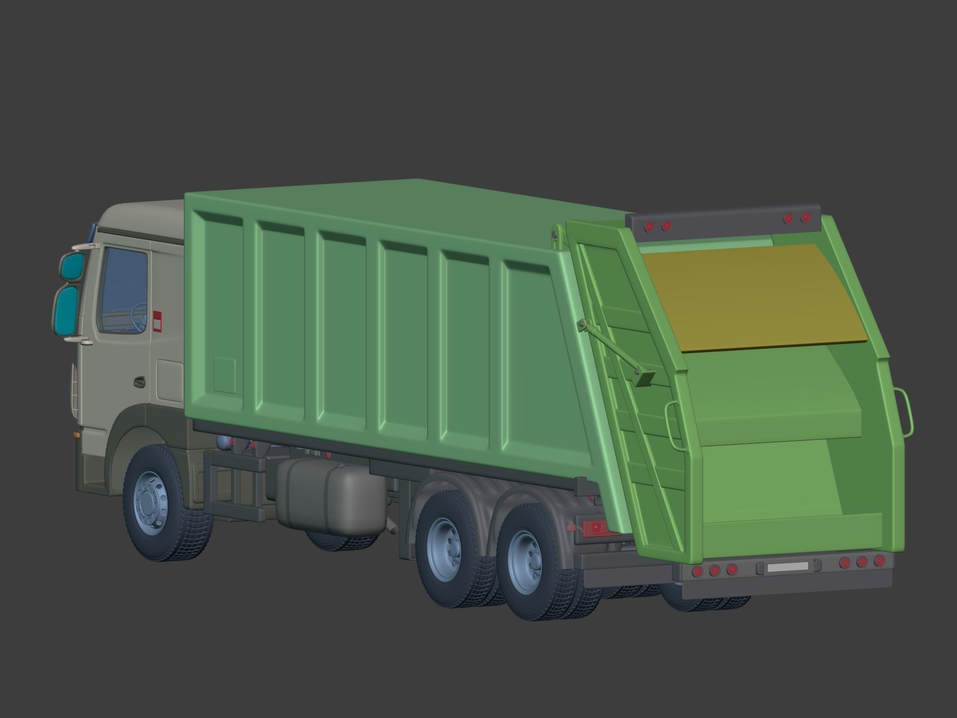 Generic Garbage Truck 3D model_6