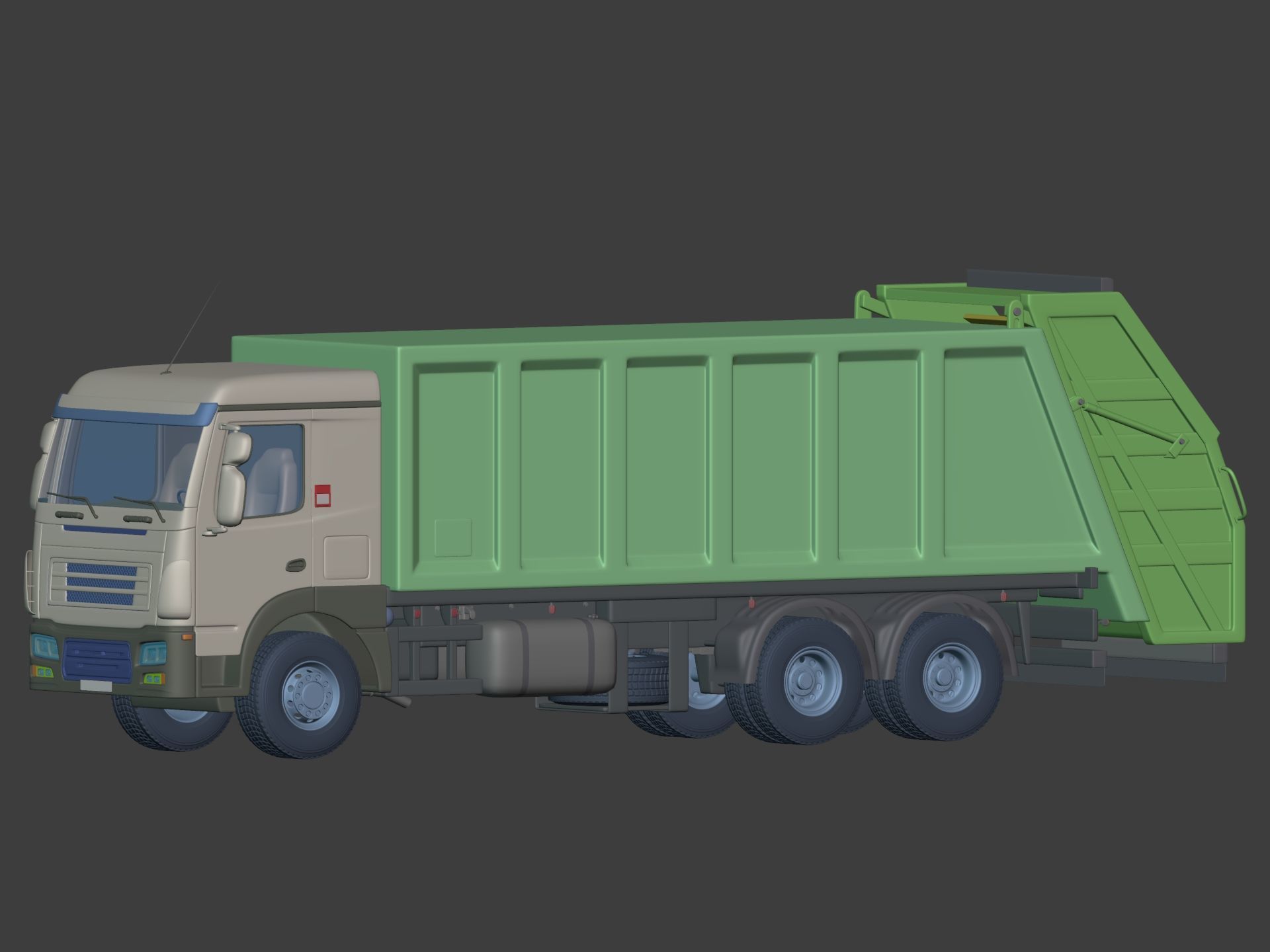 Generic Garbage Truck 3D model_3