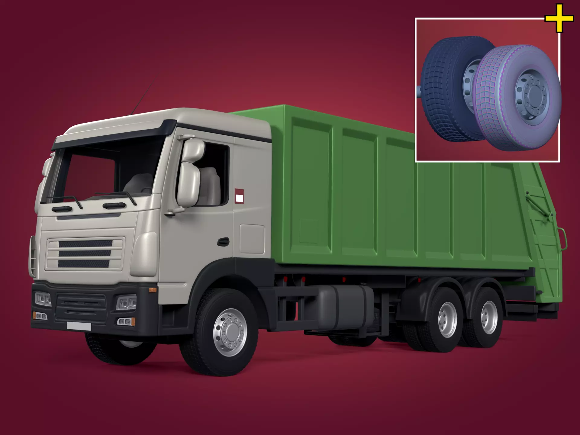 Generic Garbage Truck 3D model_0