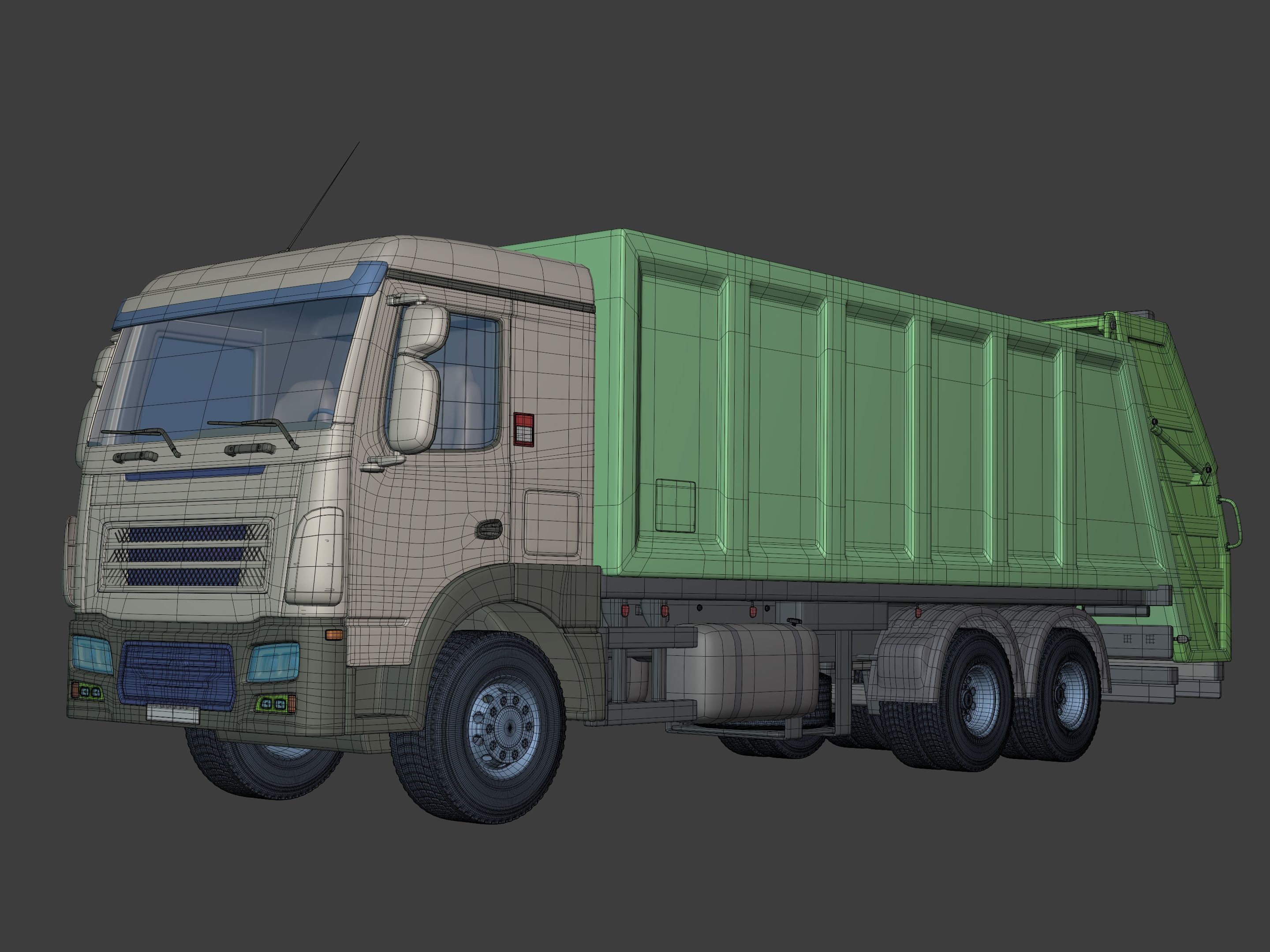 Generic Garbage Truck 3D model_2