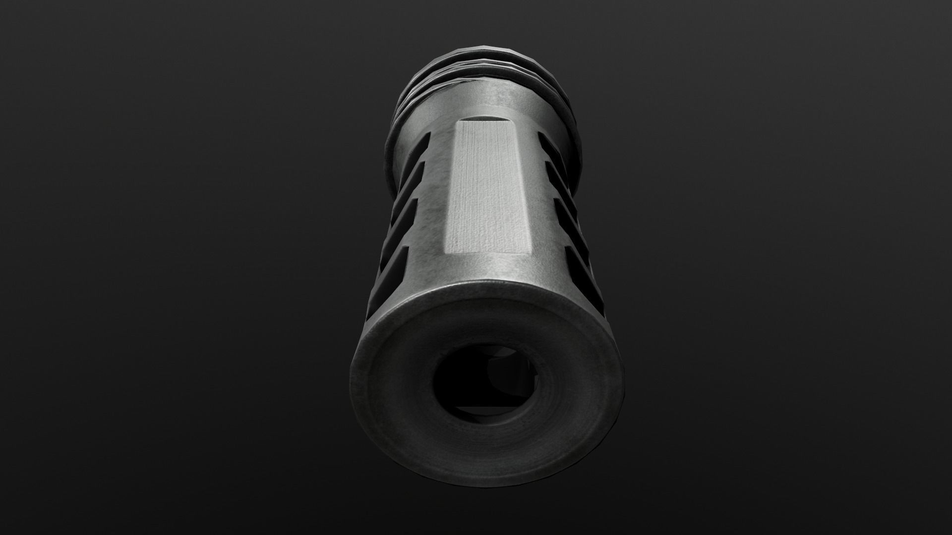 OSS Helix HX-QD 338 TI Suppressor and MB-QD 338 Muzzle Brake Low-poly 3D model_5