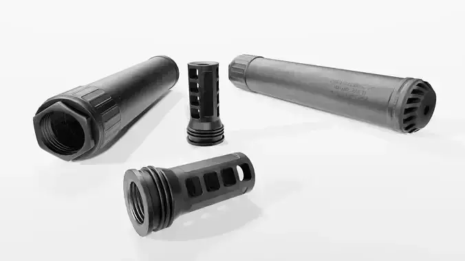 OSS Helix HX-QD 338 TI Suppressor and MB-QD 338 Muzzle Brake