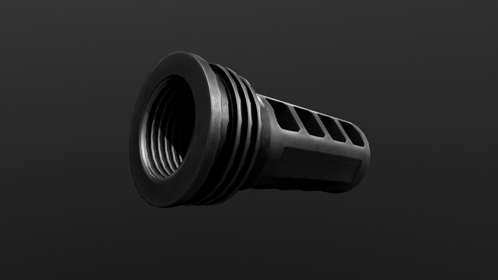 OSS Helix HX-QD 338 TI Suppressor and MB-QD 338 Muzzle Brake Low-poly 3D model_10