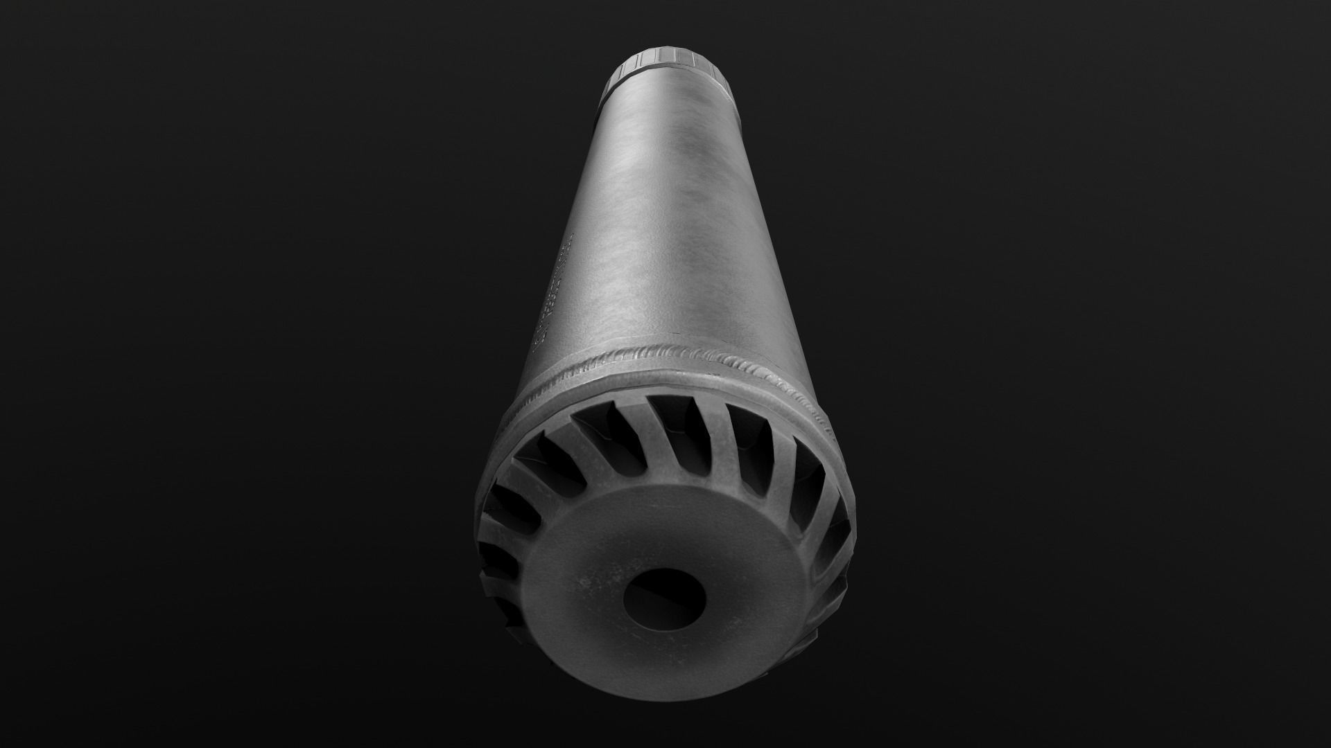 OSS Helix HX-QD 338 TI Suppressor and MB-QD 338 Muzzle Brake Low-poly 3D model_13