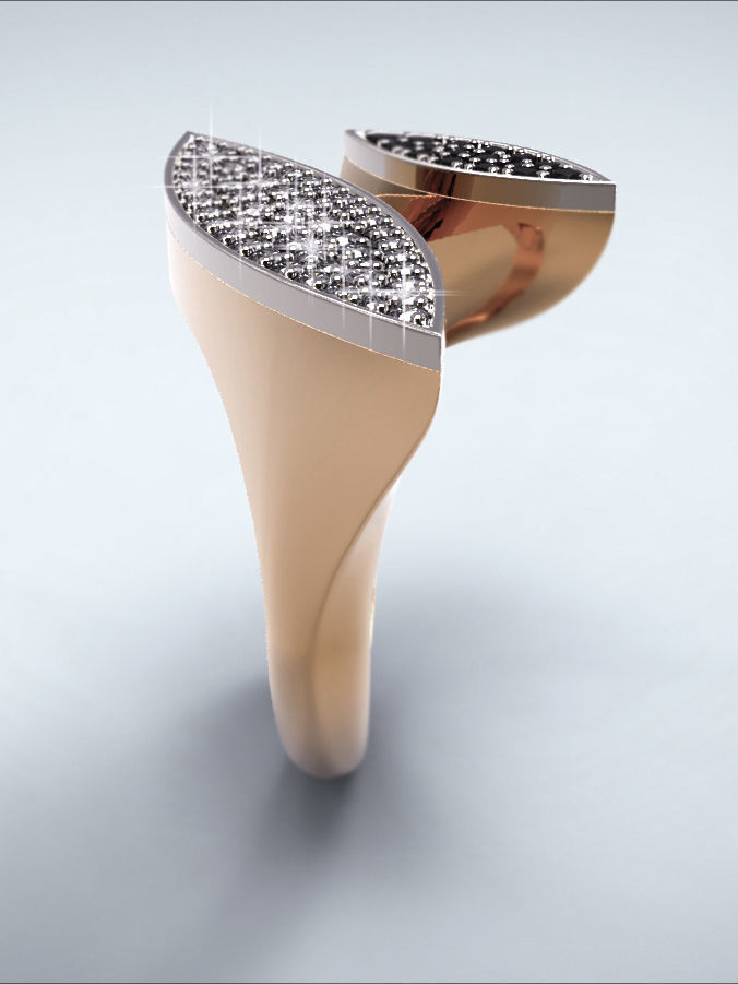 Ring02 gold ring with pattern 3D print model_3