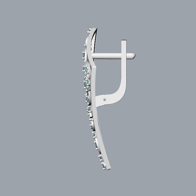 Women Earrings  with diamonds 3dm stl 3D print model 3D print model_31