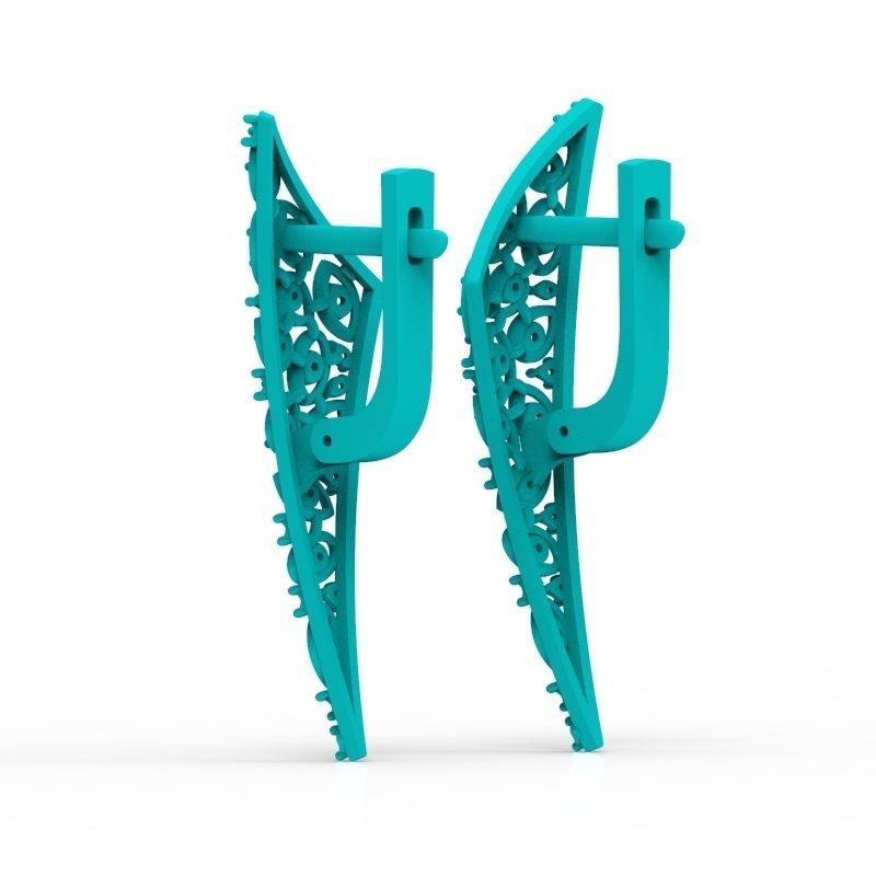 Women Earrings  with diamonds 3dm stl 3D print model 3D print model_18