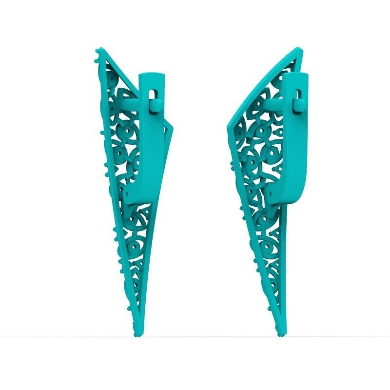 Women Earrings  with diamonds 3dm stl 3D print model 3D print model_19