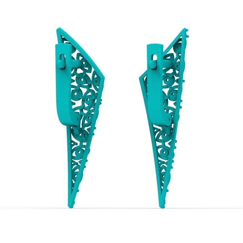 Women Earrings  with diamonds 3dm stl 3D print model 3D print model_20