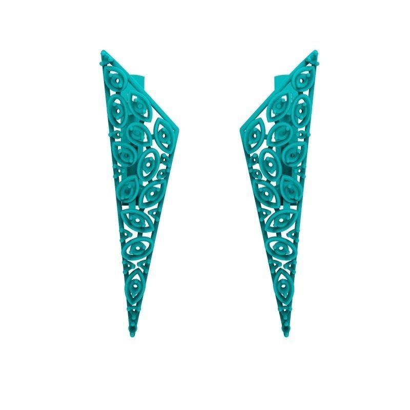 Women Earrings  with diamonds 3dm stl 3D print model 3D print model_14