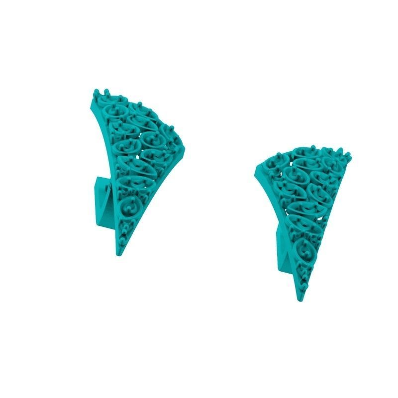Women Earrings  with diamonds 3dm stl 3D print model 3D print model_16