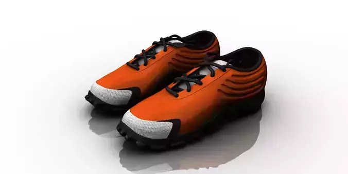 shoe 3d model pair of orange shoes