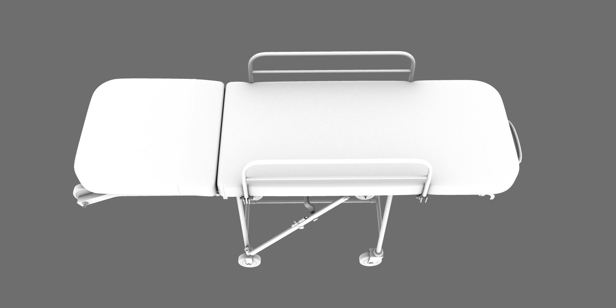 Stretcher 3d model hospital with cushion 3D model_8