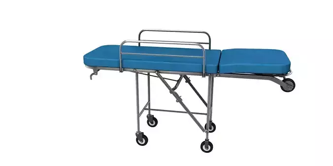 Stretcher 3d model hospital with cushion
