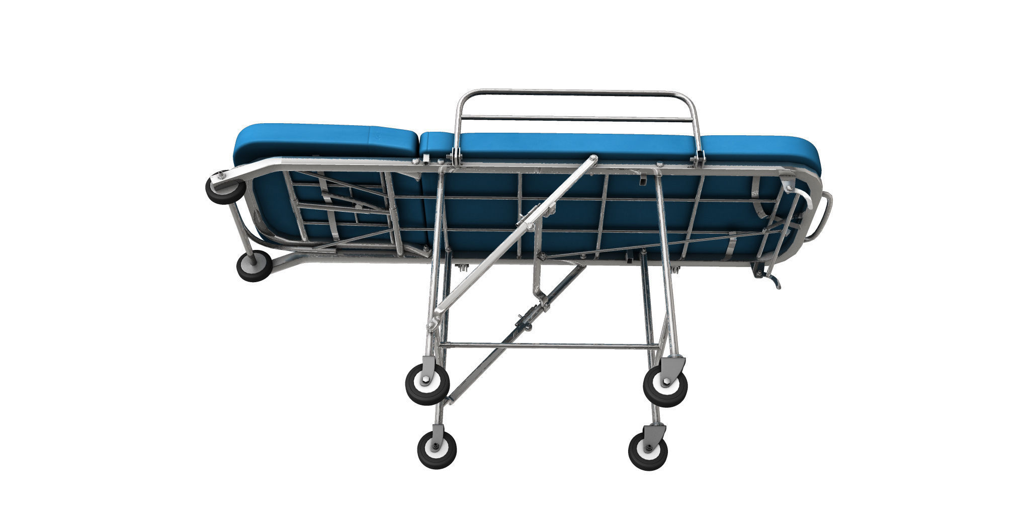 Stretcher 3d model hospital with cushion 3D model_2