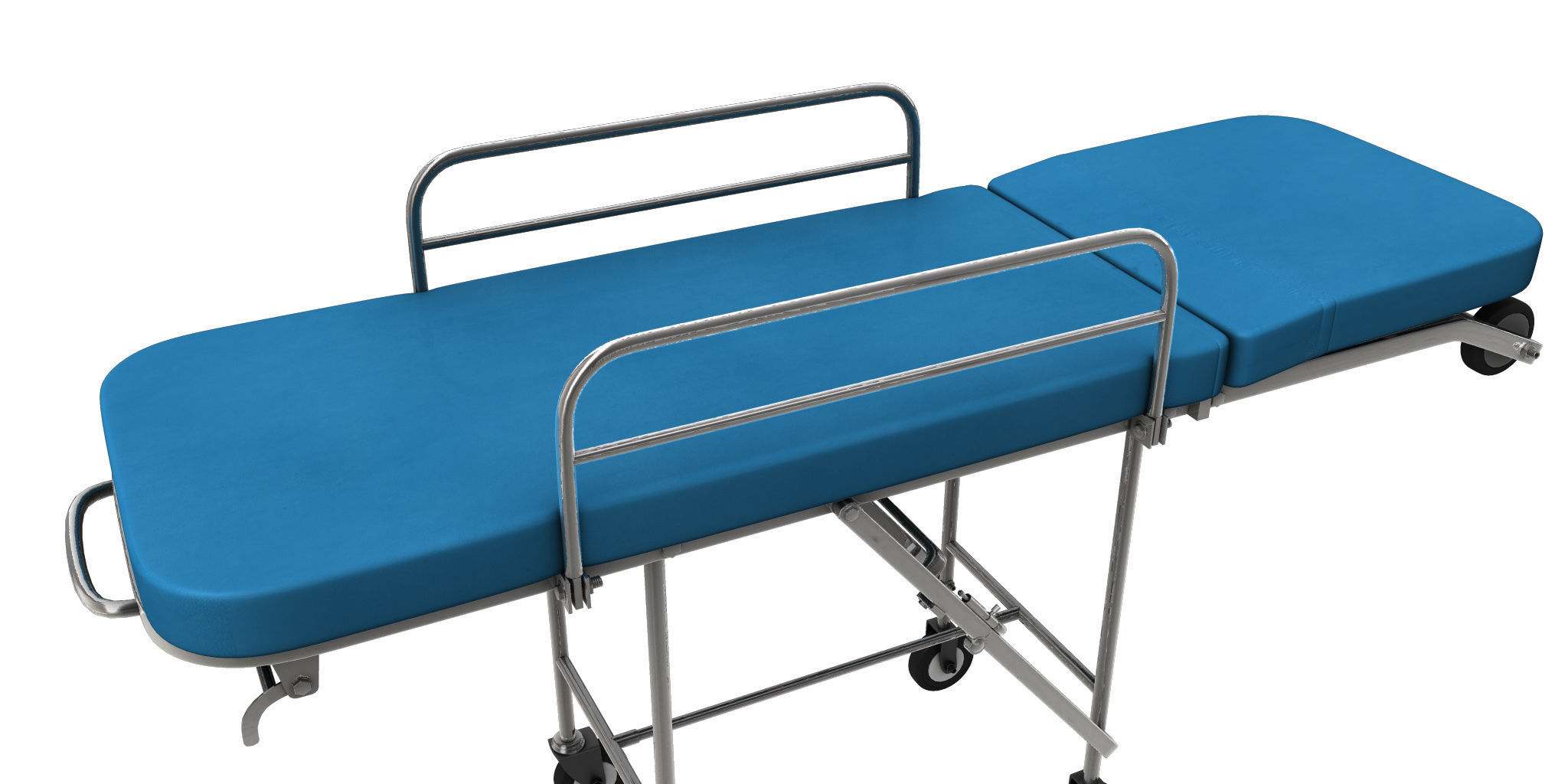 Stretcher 3d model hospital with cushion 3D model_4