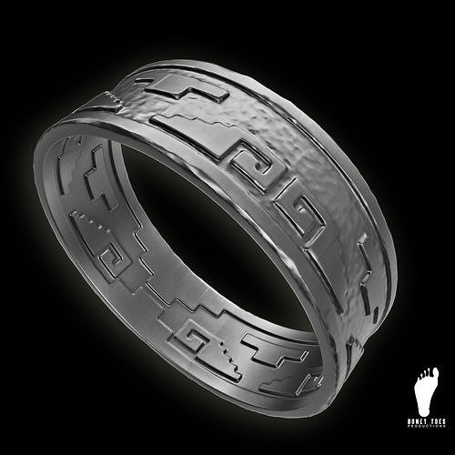 Aztec Ring Band 3D model