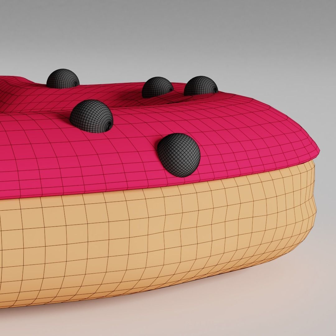 Heart-shaped Donut 3D model_5