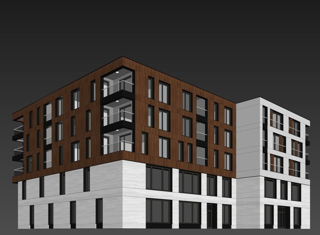 Modern residential building 8 3D model_11