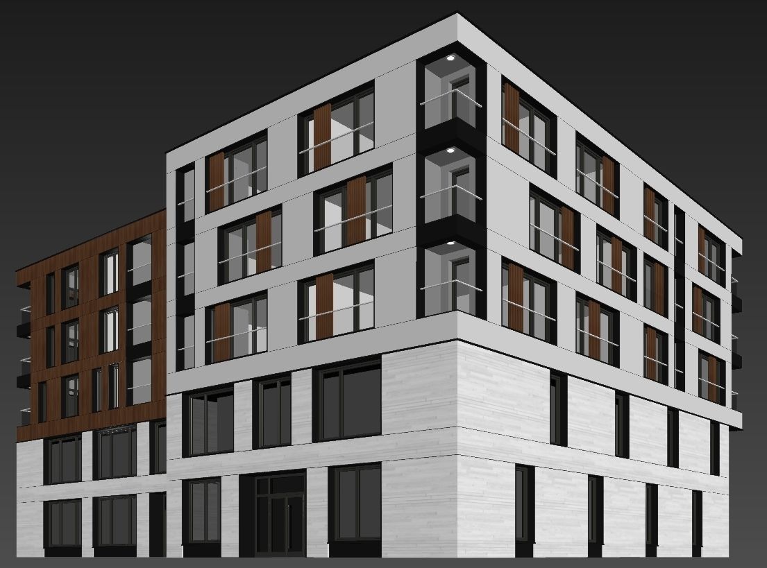 Modern residential building 8 3D model_13