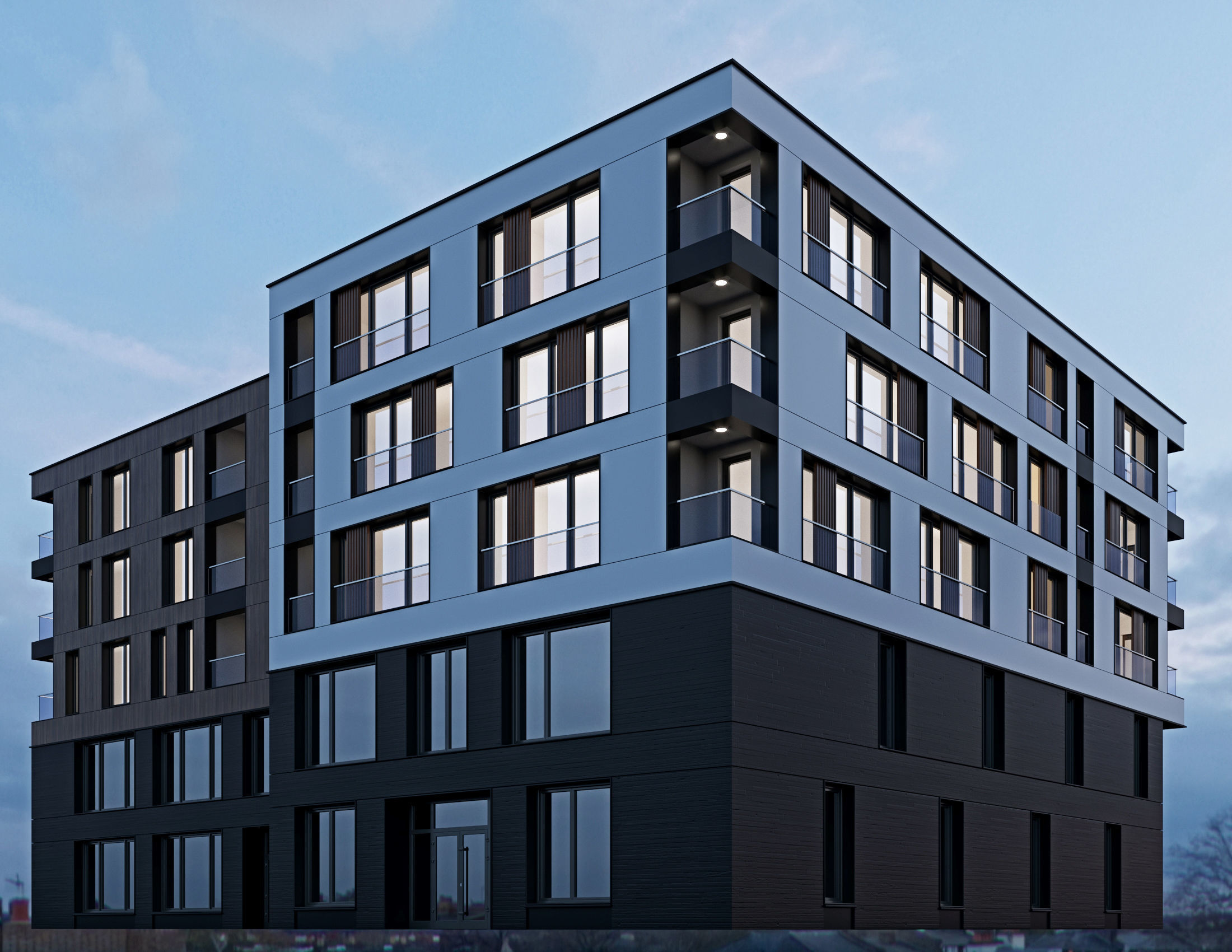 Modern residential building 8 3D model_3