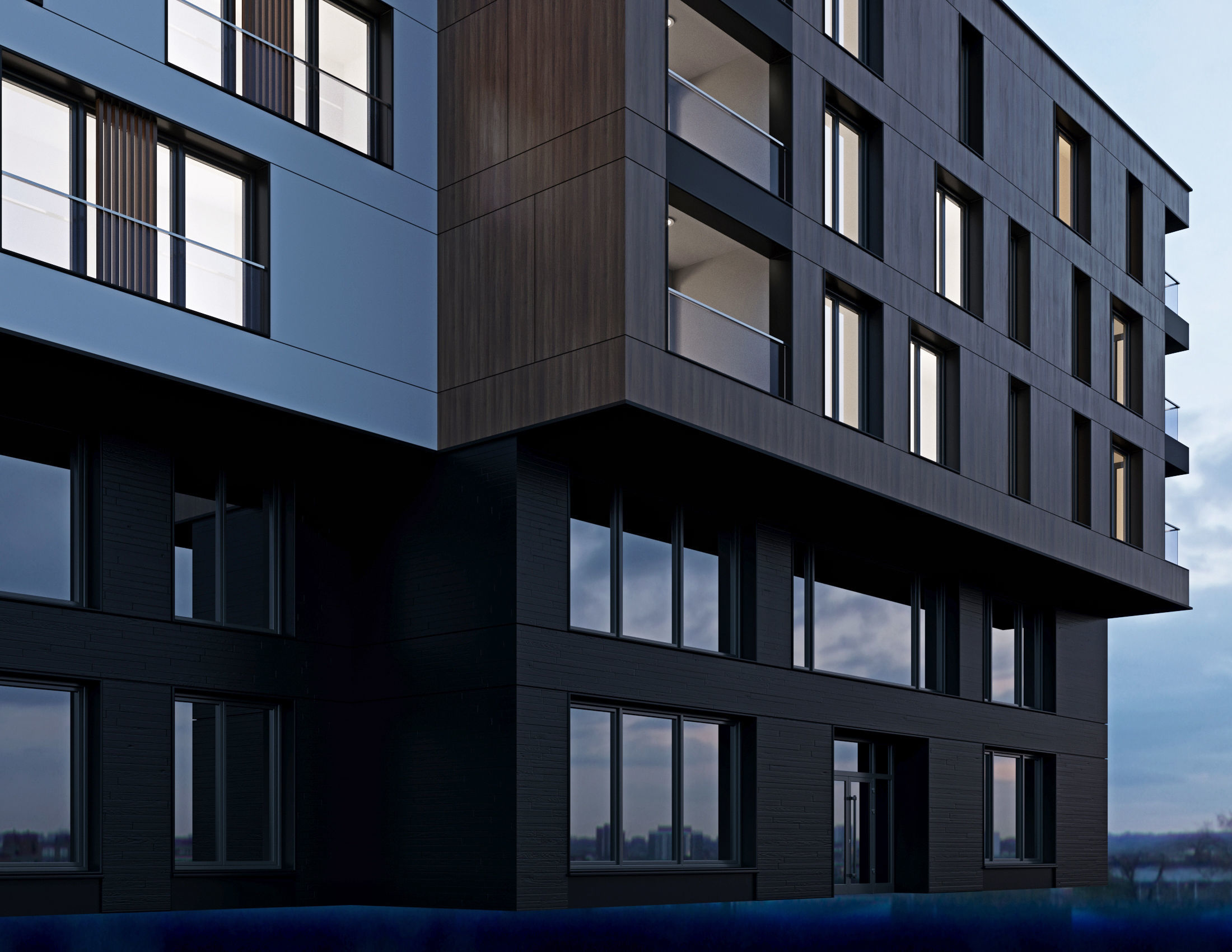 Modern residential building 8 3D model_5