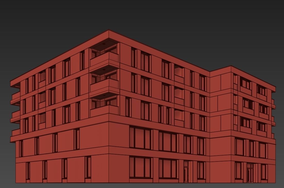 Modern residential building 8 3D model_10