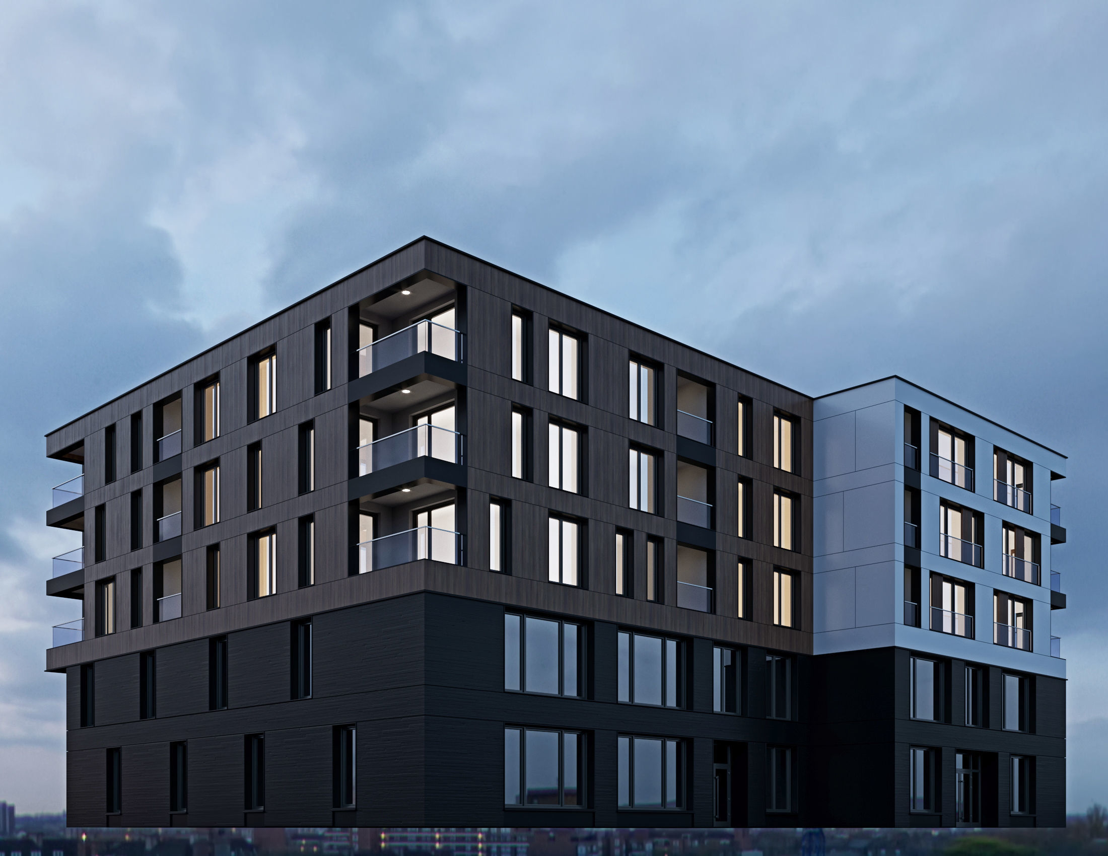 Modern residential building 8 3D model_1