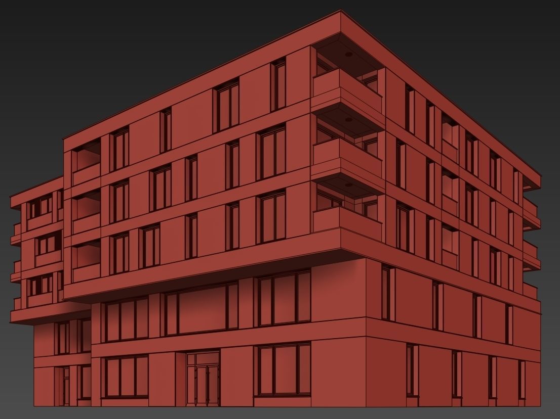 Modern residential building 8 3D model_12
