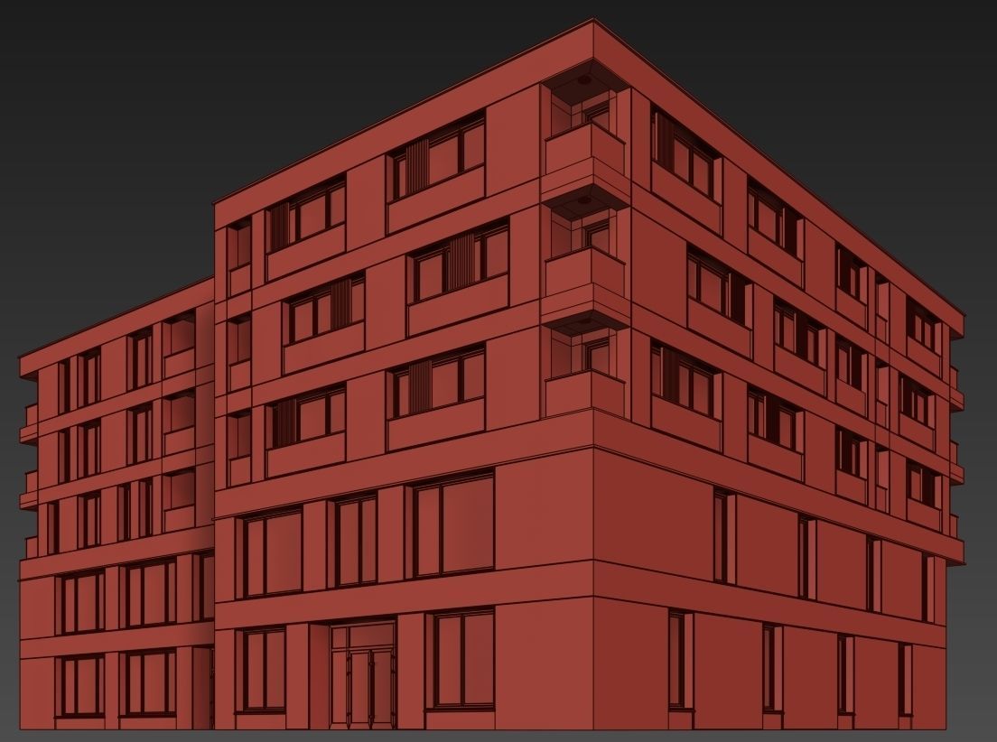 Modern residential building 8 3D model_8