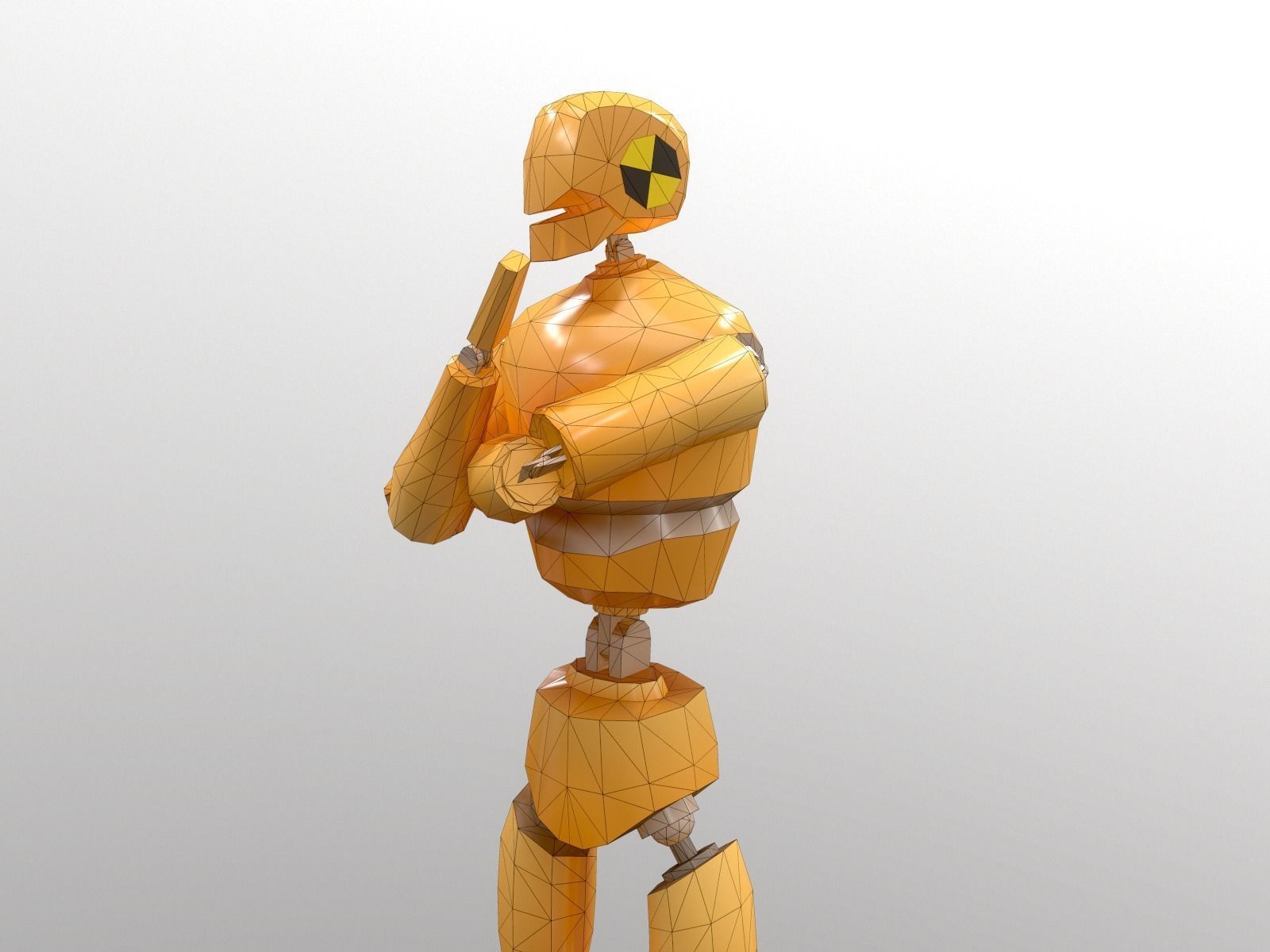 Crash Test Dummy Low-poly 3D model_7