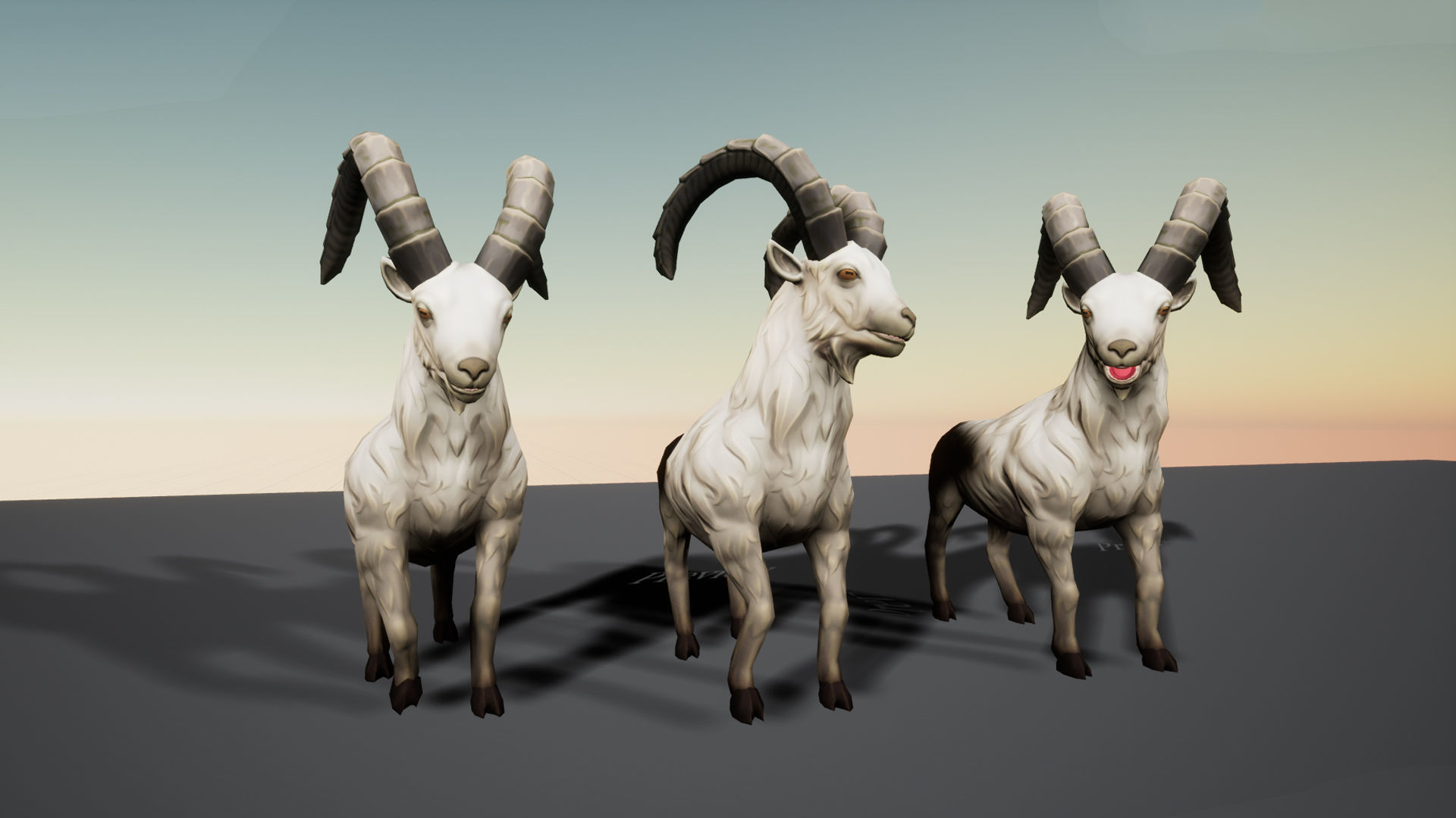 Stylized Wild Goat Low-poly 3D model_6