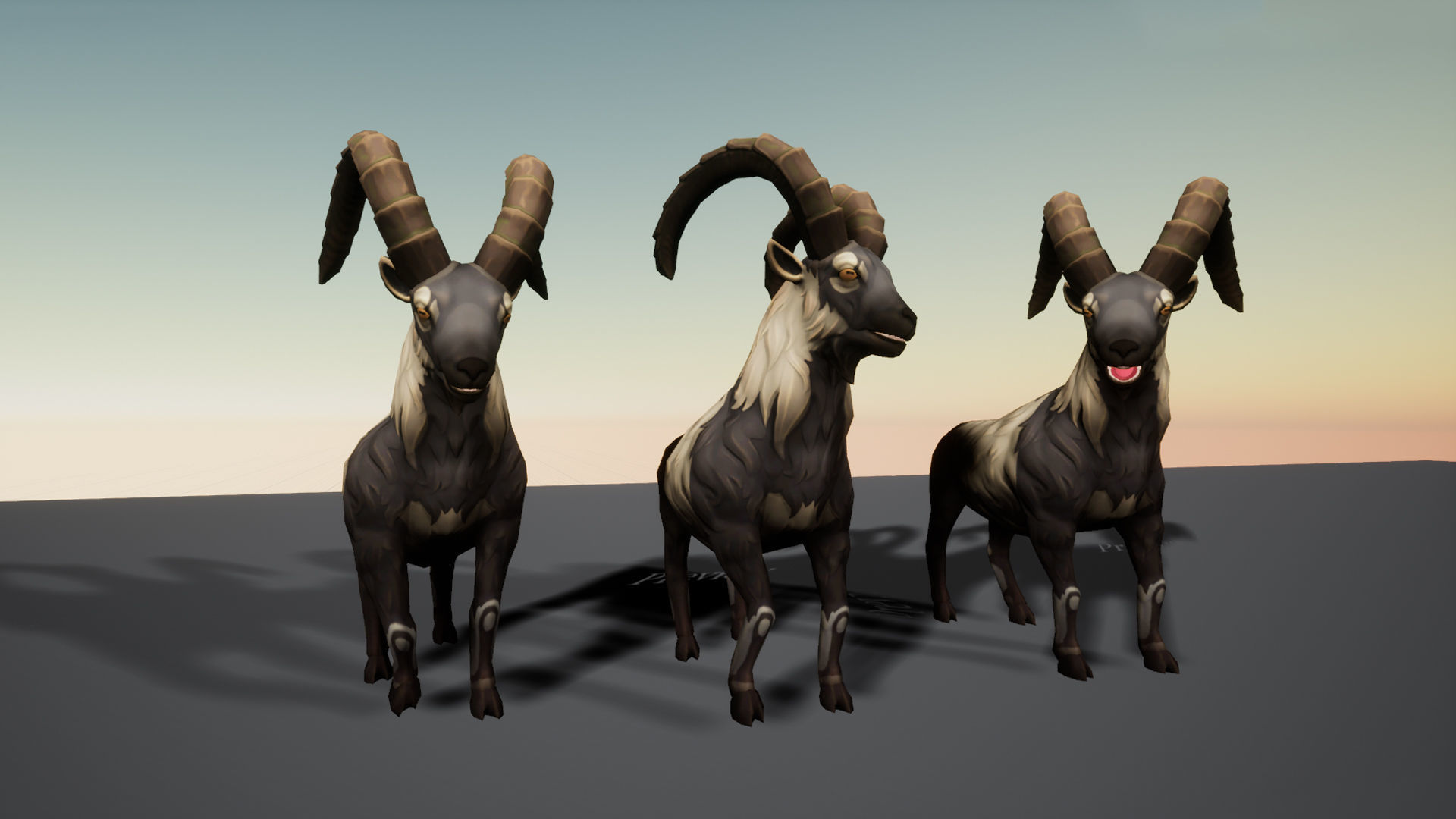 Stylized Wild Goat Low-poly 3D model_8