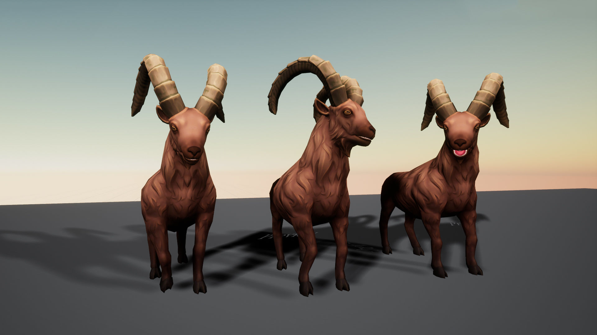 Stylized Wild Goat Low-poly 3D model_7