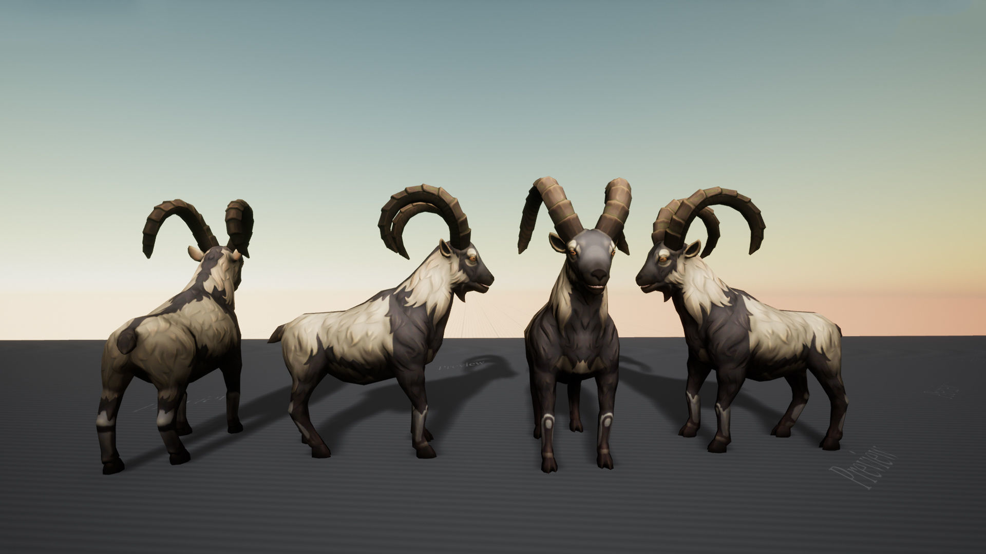 Stylized Wild Goat Low-poly 3D model_5