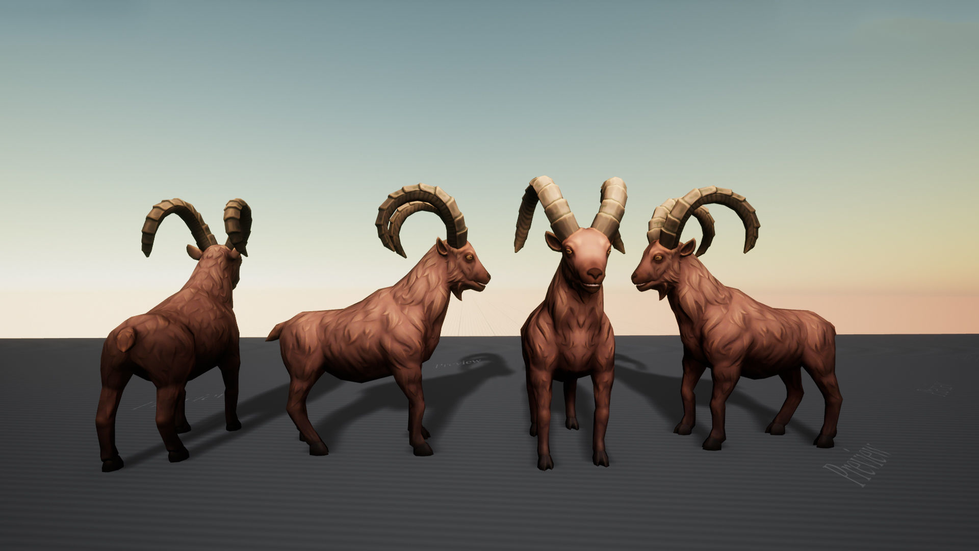 Stylized Wild Goat Low-poly 3D model_4