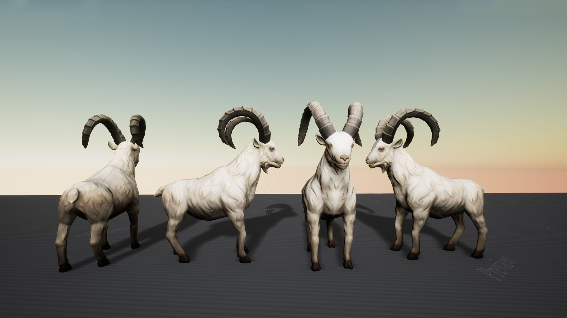 Stylized Wild Goat Low-poly 3D model_9